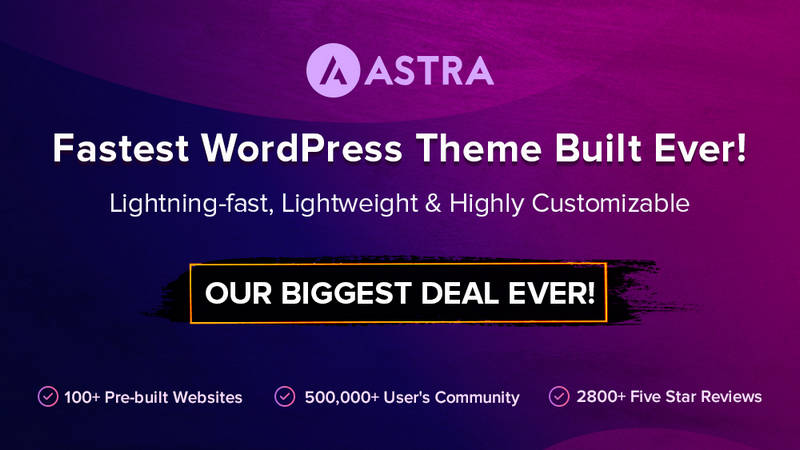 Astra Theme Black Friday Deal