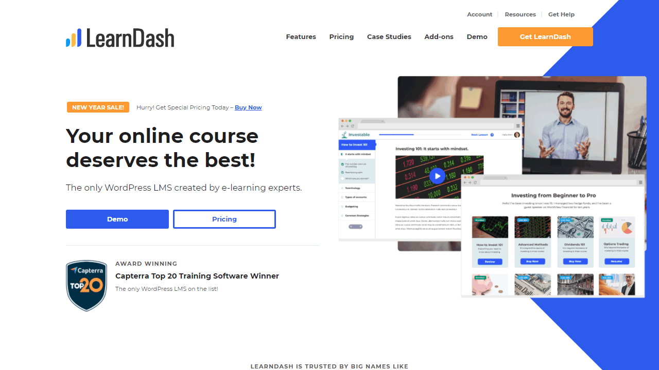 Screenshot von der LearnDash WordPress-LMS Website